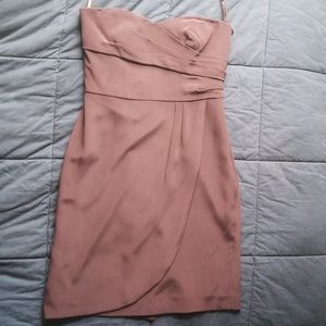 LIKE NEW, WINE BURGUNDY ANN TAYLOR STRAPLESS DRESS